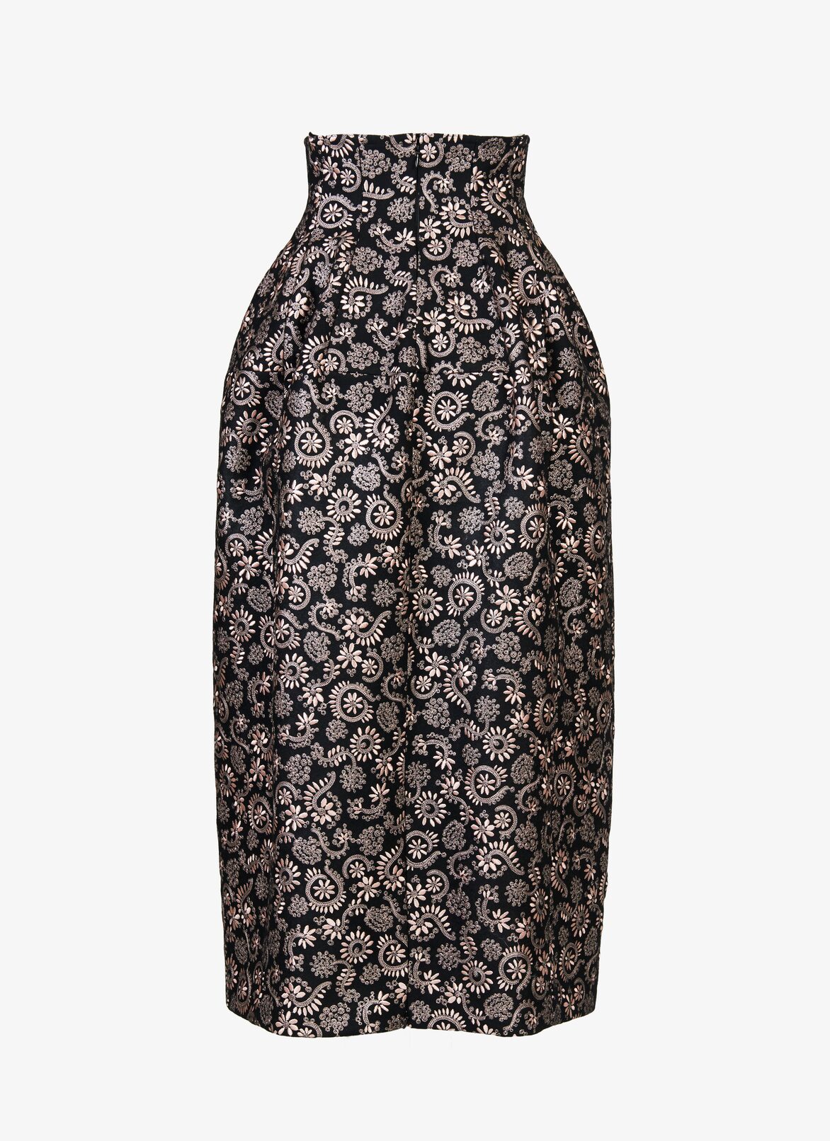 Long Embroidered Skirt ALAÏA BLACK/LIGHT PINK LONG EMBROIDERED SKIRT